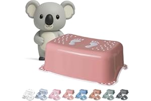 ‎DOCARI DOCARI Tritthocker Kinder Rosa - Kindertritt Waschbecken stabil und rutschfest - Toilettenhocker Kinder Hocker Badezimmer - Kinderhocker Tritthocker für Kinder Tritt Hocker Kinder Bad