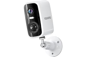 YESKAMO 2K Telecamera Wi-Fi Esterno Telecamera Batteria Con Visione Notturna a Colori,Allarme Con Rilevazione PIR, Rilevamento del Movimento Persona, Sirena,Audio a 2 Vie,IP66,SD/Cloud