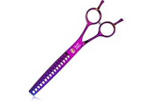 JASON 7.5" Chunker Ciseaux à Effiler Professionnels - 16 Dents Pour Chiens et Chats, Violet