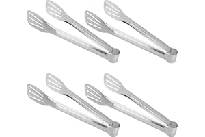 GENERIES Pinzas para tartas de 4 piezas pinzas de cocina de 9 pulgadas, pinzas de acero inoxidable para barbacoa, cocina, ensalada, parrilla, servicios y freír