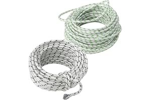 Kabi Aggro Clothesline Rope, 20 Metres Each, Pack of 2, Polyester, White and Green (2)