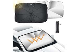 Oziral Car Windshield Sun Shade Auto Windschutzscheibe Sonnenschutz Auto Frontscheibe Sonnenschirm UV-Schutz Faltbar Schutz mit Auto Sonnenblende UV-Blockierung 73cm*130cm (29 * 51in)