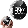 NYTRYD Home Kitchen Timer, Large LED Digital Timer, Classroom Magnetic Timer, Adjustable Volume, Brightness, Easy for Cooking/Study/Office/Exercise (Silver)