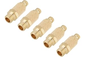 ‎WALFRONT 5 teile/satz 1/8 BSP Ventil Gewinde Einstellbare Messing Pneumatische Schalldämpfer Gewinde Flachkopf Pneumatische Luftstrom Drehzahlregler