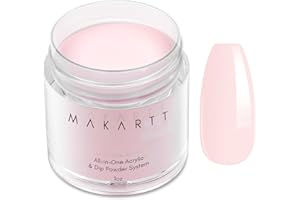 Makartt Polvo de Inmersión en Polvo Acrílico, 1 onza, 2 en 1, Polvo Acrílico para Uñas Acrílicas, Extensión de Uñas, para Sumergir las Uñas, No Requiere Curado con Lámpara de Uñas (Desnudo)