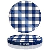 SARKAP B&uuml;k&uuml;ml&uuml; Konserve Kapakları - 82 mm Yeniden Kullanılabilir Konserve Kapakları 10'lu Set Kapak Kapağı (Mavi Ekose)