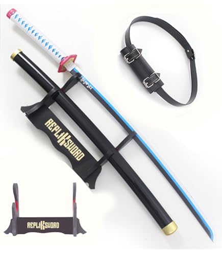 Katana Démon Slayer Kyojuro Rengoku En Bois - Sabre Kimetsu No Yaiba Avec Présentoir Inclus