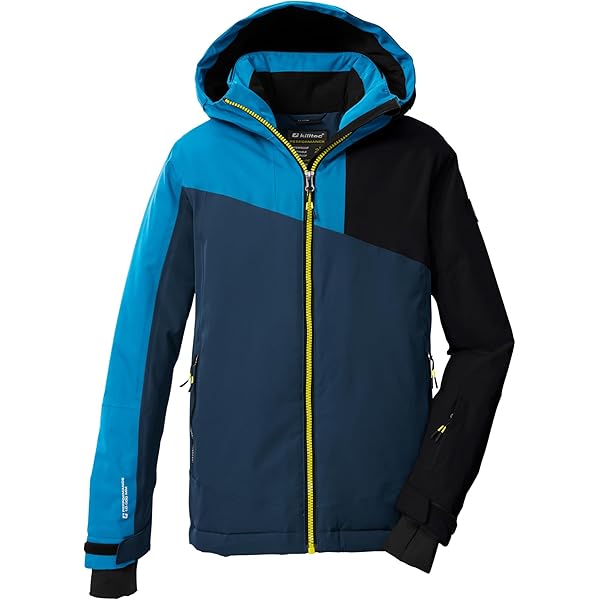 killtec Boy's Functioneel jack met capuchon, opvouwbaar - Lyse BYS JCKT B, neon blue, 164, 36250-000