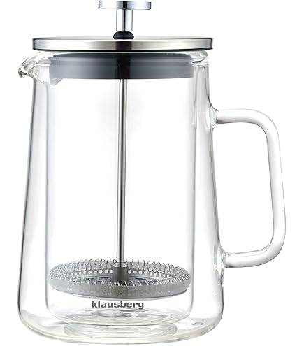Klausberg Koffie- en theekoker van glas 1000 ml French Press
