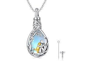 CHENGHONG Dog Necklace 925 Sterling Silver Ashes Necklace for Dog Pendant Pet Urn Necklace for Ashes Keepsake Memorial Gifts Dog Themed Jewellery…