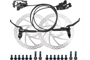 Meroca Oil Brake Bicycle Brake Hydraulic Disc Brake Bilateral Brake Mountain Bike Universal Brake Oil Disc 1 Pair（Left Front Right Back）