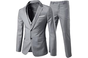 Allthemen Anzug Herren 3 Teilig Herrenanzug Slim Fit 2 Knopf Hochzeitanzug Anzüge Sakko für Business