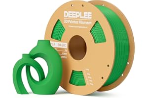 DEEPLEE Filament PLA Basic Vert Herbe 1kg de 1.75 mm avec Précision Dimensionnelle de +/- 0,02 mm, Résistance Élevée, 1 Bobine en Carton pour Imprimantes 3D FDM