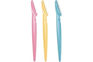 TP TRADEPROVIDER Eyebrow Razor, Exfoliating Tool, (3 pack) Face Body Neck Women's Dermaplaning Kit, Fine Hair Shaver, Razors Women, Trimmer, Brow Removal Blade, Peach Fuzz Remover by TradeProvider®