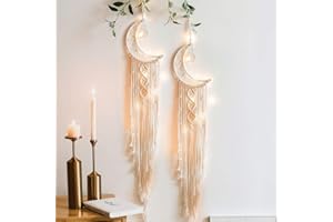 MARCHIORI Dream catcher moon 2PCS,Handmade Dream Catcher, Teen Girls Room Decor,Girls Bedroom Decor,Dream Catcher Wall Decor,Bohemian Dream Catcher,Gift for Mom,Gift for Women,Gift for Girl