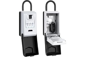 DELISOULS Schlüsseltresor, Schlüsseltresor mit Zahlencode Aussen Schlüsselsafe, Wasserdicht und Rostfrei Schlüssel Tresor, Großem Fassungsvermögen für Ersatz hau Schlüssel, Garagen, Schule, Büro