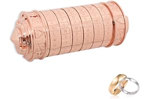 NEWUPZSI Da Vinci Code Cryptex geschenk Valentinstag für sie ihn Brief Passwort Code Lock Mini Cryptex Geschenke für männer Frauen Romantische Geburtstags-/Jubiläumsgeschenke für Weihnachten (Rotes Gold)