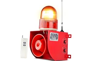 Utomhuslarm Siren Trådlös, IP65 Väderbeständig, For Konstruktion | Horn Av Industrikvalitet, LED-antivibrationspärlor, Justerbar Ton Och Volym, Med 500 M Fjärravstånd