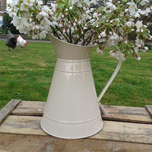 Medium Traditional Cream Enamal Jug