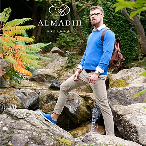 ALMADIH XL Leder Rucksack „M14“ aus echtem Rindsleder – Aktentasche Laptoptasche Schultertasche Umhängetasche Vintage braun - 6