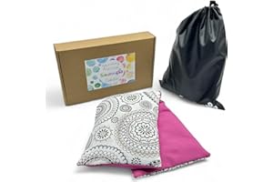 Saco Térmico de Semillas para Microondas - 50 x 16 cm - Doble Uso Frío o Calor - Alivio Natural para Cólicos y Dolor Muscular - Relleno de Trigo y Lavanda - Estampado Mandalas - SACOTERAPIA