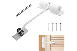 PCKOBEVER Spring Door Closer,Safety Automatic Door Closer,Adjustable Door Spring Closer Door Stopper for Commercial & Home Use,Quiet Auto Door Closing with Adjusting Rod and Screws (White)