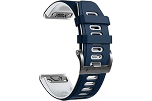 NotoCity für Garmin Fenix 5/Fenix 6 Armband für Garmin Fenix 6 Pro/7/7 Pro/8 47mm/5 Plus/E 47mm Armband, Quickfit 22mm für Forerunner 935/945/965, Epix Gen 2, Instinct 2, Approach S60(Dunkelblau-Weiß)
