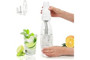 TBRFP Appareil à gazéifier 1L,Siphon portable,Machine réutilisable pour boissons gazeuses,Appareil à gazéifier PET pour jus de fruits faits maison,Mojitos,Cocktails,Boissons