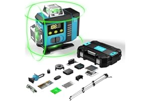 FUGUIB Kreuzlinienlaser Grün 16 Linien mit Stativ, 4 x 360 °Laser Wasserwaage Selbstnivellierend, Linienlaser kreuzlaser für Innenbereich Baustelle, IP54 Staub Wasserschutz inkl,APP Intelligente Kontrolle