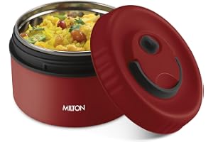 MILTON Snack Box Big I Inner Steel, PU Insulated 510 ml I Leak Proof with Air Vent I Lunch Box for Office Use, School I Maroon