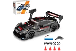 Siereolly Drift Car 1:24 Rennauto Ferngesteuert 20km/h 4WD 2,4 GHz Fernsteuerung Mini RC Car mit LED-Leuchten Für Kinder
