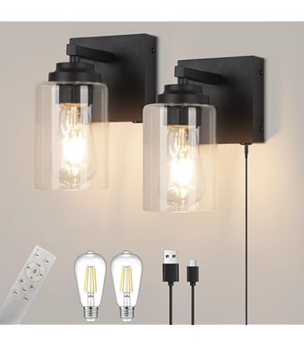 Yosoan Wandleuchte Mit Stoffschirm - E27 Wandlampe Für Wohnzimmer & Schlafzimmer, Weiß