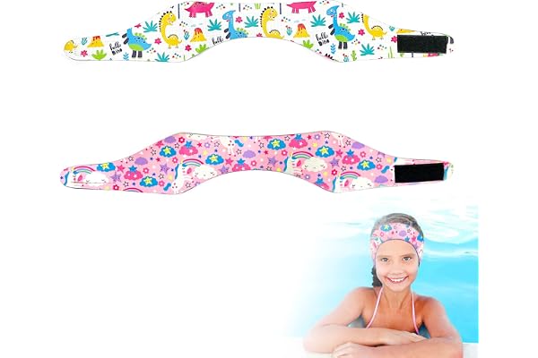 2-pack simpannband för barn för vattentätt hörselskydd, justerbar, elastisk, vattensportutrustning för simning och surfing.