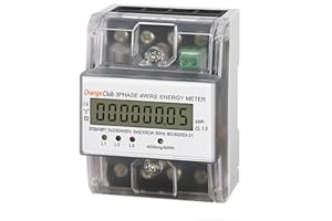 OrangeClub Digitaler Stromzähler 3 Phasen Stromzähler Hutschiene LCD Digitaler Stromzähler Drehstromzähler Geeicht Stromzähler für DIN Hutschiene Zwischenzähler Strom Geeicht 230v 400V 5-100A