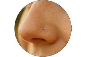 ALOME PIERCINGS Nose Stud Piercing 1mm - L Shape Nose Pin with Small Ball - 14K Gold Filled & 925 Sterling Silver - Dainty No