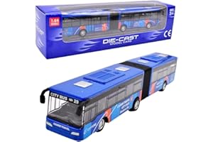 SPIRITZOHIC Bus Car Toys, Play Vehicles Toy Bus Model Car Pull Back Vehicle Toy Alloy Diecast Vehicles Mould Pull-Back Buss Play Vehicle Toys with Lights and Sounds City Cars Model Gift for Birthday(Blue)
