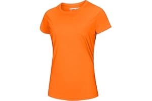 MAGCOMSEN Camiseta ligera de verano para mujer, camiseta de manga corta UV, camiseta de fitness de secado rápido, UPF 50+, camiseta de entrenamiento, monocolor, camiseta para correr, senderismo