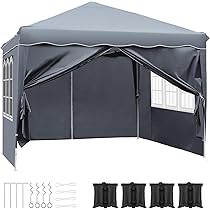 Gazebo Da Giardino 3x3m Pieghevole | Impermeabile Con Pareti E Sacchi Sabbia | Ideale Per Feste E Campeggio - Foto 7