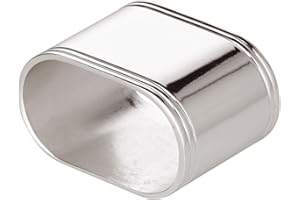 EDZARD 4er Set Serviettenringe Faden, Silber und oval (5cm lang) - Ringe für Servietten, Stoffservietten und Papierservietten zur Tisch-Dekoration - Stoffserviettenring schlicht und edel versilbert