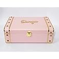 DURGA TRUNK NAME CUSTOMIZE PINK LEATHER TRUNK BOX [ 10-7-3.5 inch ] SINGLE WORD ONLY,Rectangular