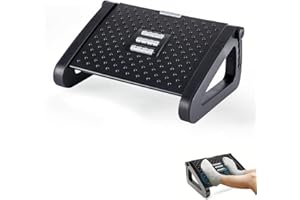MAGIC SELECT Poggiapiedi Ergonomico per Ufficio, Supporto per i Piedi per Scrivania Regolabile, Antiscivolo, Poggiapiedi con Funzione Massaggio, Migliora la Postura e la Circolazione, Ideale per Lavoro e Casa