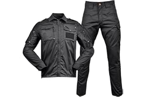 Duohropke Tactical Shirt Military Shirt and Trousers Airsoft Men's Long Sleeve BDU Combat Camouflage Camo Combat T-Shirt for Tactical Paintball Uniform Army