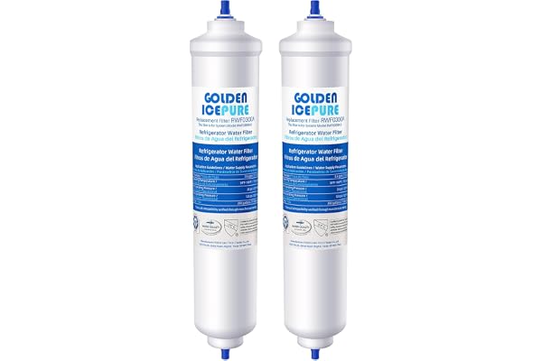 GOLDEN ICEPURE Filtro de agua para refrigerador Compatible Con Samsung DA29-10105J, DA29-10105J HAFEX/EXP, DA99-02131B, WSF-100, EF9603, HAIER LG Refrigerador de línea, 2 piezas,