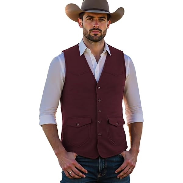 Gilet Cowboy Vintage Années 1950 – Cuir Daim Marron – Taille Enfant (17 Ans Et +)
