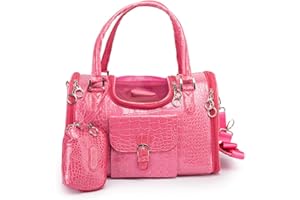 CHYIR Pet Carrier Shoulder Bags Waterproof Fabric Dog Handbag Puppy Purse Cat Tote Bags Suitable for Small Dogs and Cats Hiking Travel (M, pink)