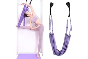 LURNODY Hamaca de Yoga Aéreo Hamacas, Cinturón de Estiramiento para El Hogar, Antigravedad Yoga, Banda Elástica y Columpio, para Ballet, Pilates, Flexibilidad y Entrenamiento