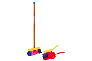 Theo Klein 6025 Pure Fresh Garniture Balais I Set de Ménage Trois Pièces Muliticolore I Avec Balai Balayette et Pelle I Jouet pour Enfants Partir de Trois ans