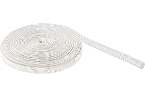 Rebower Vidrio Fibra Manguito Aislado Cable Protección Tubo [para Alta Temperatura Aplicaciones] - 9.84 Pies-6mm / Blanco