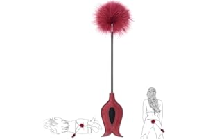 Kutocesy Latigo Eróticos para Mujer Látigo de Plumas de Cuero Exótico Juguete de Rol Juego de Coqueteo Azotando Paleta para Parejas Adultas BDSM Extremo Juguetes Sexuales (m)