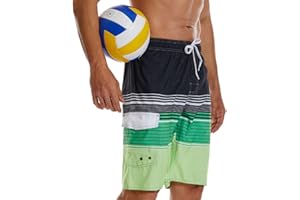 Bsrpolry Men's Swimming Trunks Men's Swimming Shorts Quick-Drying surf Shorts Beach Shorts Striped Pants Gradient Waterproof Pants Summer Board Shorts with Pockets